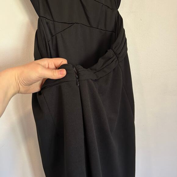 BHLDN Livy Cutout V-Neck Gown Black Size 10 - Picture 9 of 11